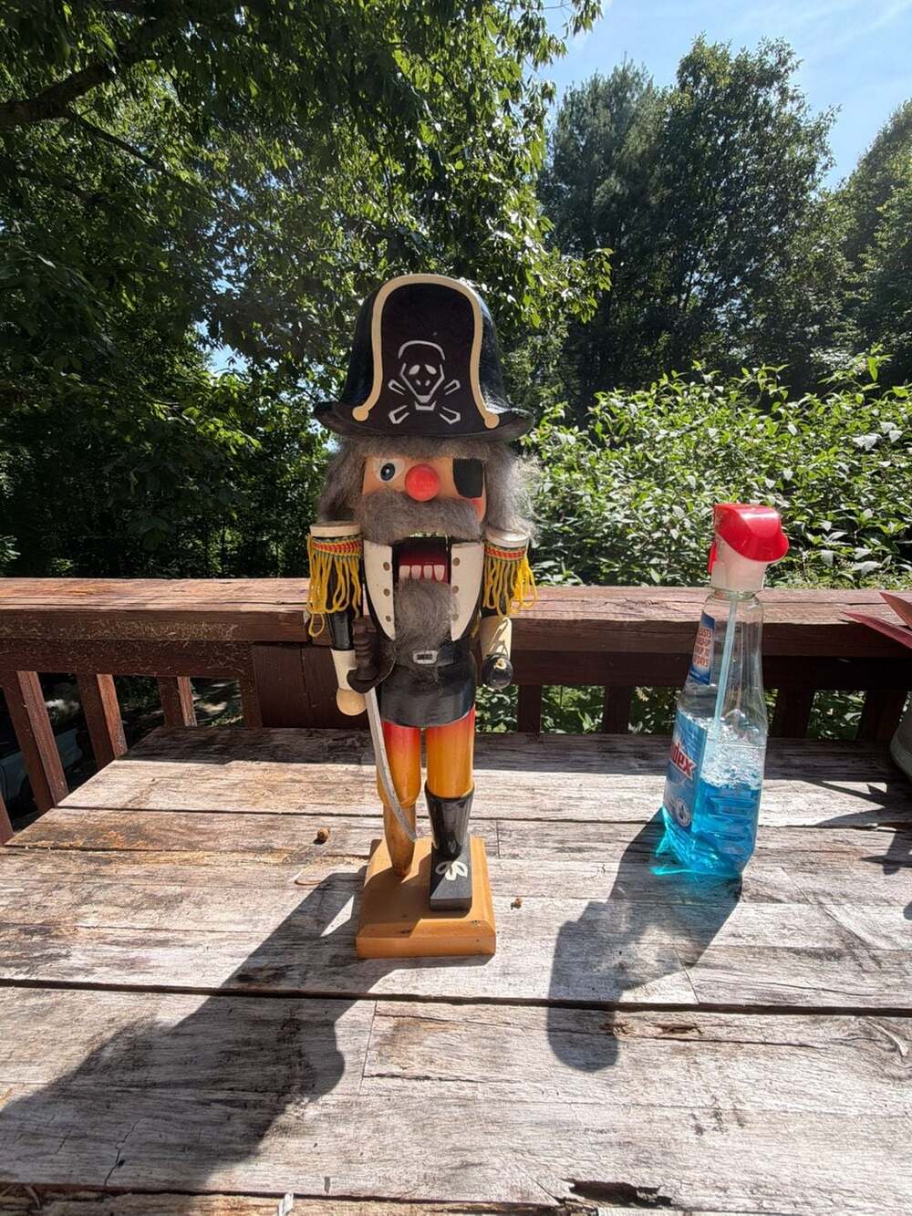 Vintage Pirate Nutcracker with Peg Leg, Eye Patch, and Sword